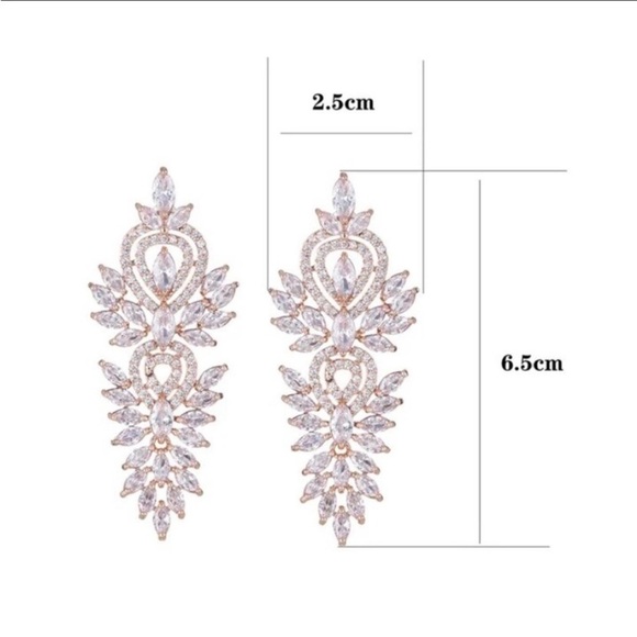 Silver Cubic Zirconia Wedding Earrings, Bridal, Dangle, Anniversary - Picture 9 of 10